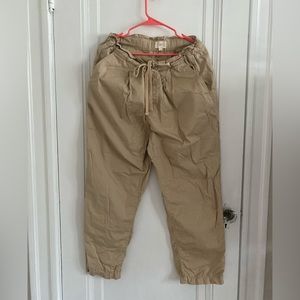LOFT L khaki capri pant, drawstring waist